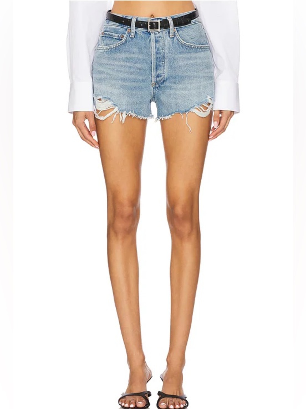 AGOLDE Parker Denim Cutoff Shorts in Blue Size 27